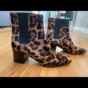 Pierre Hardy Leopard-Print Calf Hair Ankle Boots Size 6